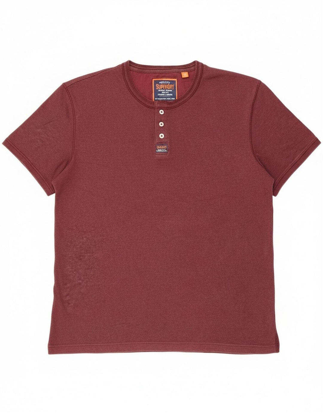 Superdry Mens T-Shirt Top 2XL Burgundy