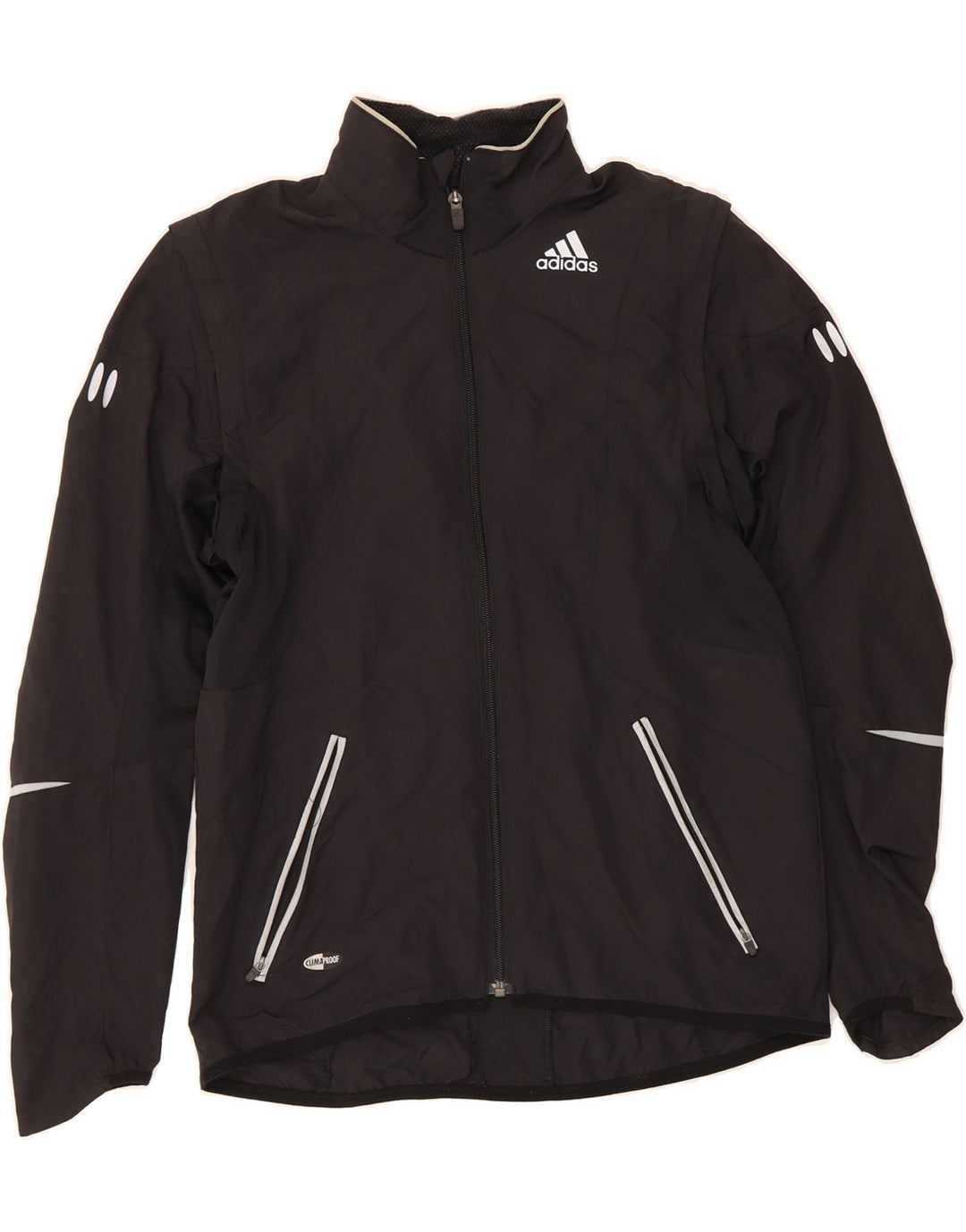 ADIDAS Mens Clima Proof Tracksuit Top Jacket XS Black Polyester Vintage Adidas and Second-Hand Adidas from Messina Hembry 