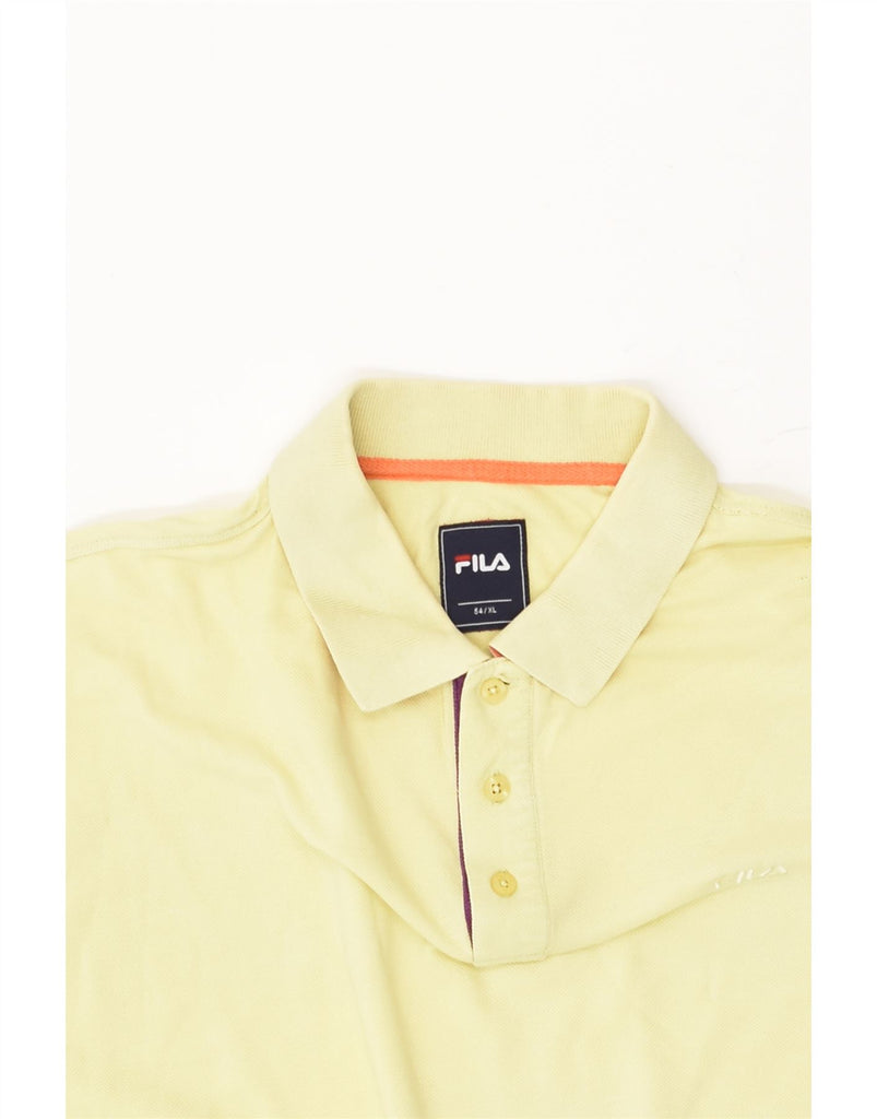 FILA Mens Polo Shirt IT 54 XL Yellow Cotton | Vintage Fila | Thrift | Second-Hand Fila | Used Clothing | Messina Hembry 