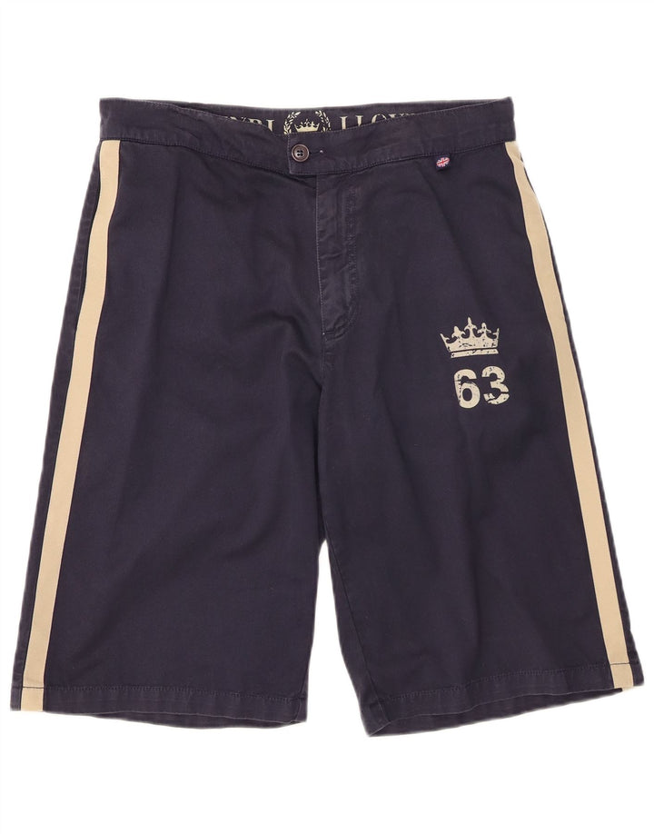 HENRI LLOYD Mens Bermuda Shorts IT 46 Small W32  Navy Blue Colourblock