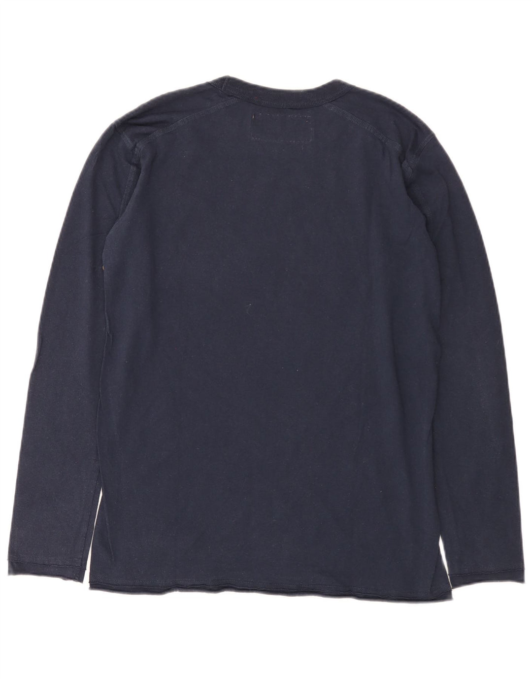 Asics Mens Graphic Top Long Sleeve Small Navy Blue Cotton