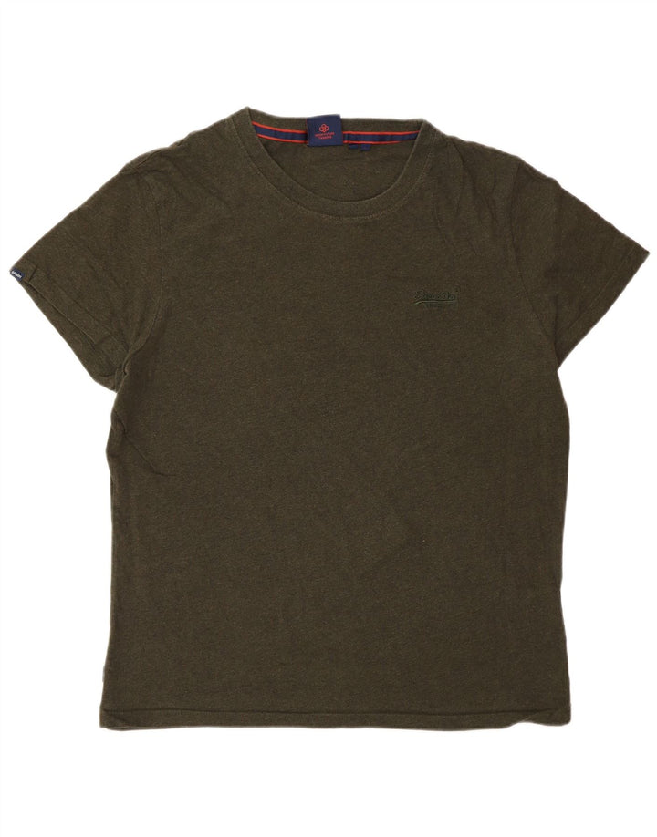 SUPERDRY Mens T-Shirt Top Large Green Cotton
