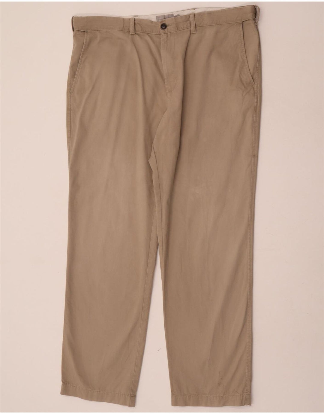 Marks & Spencer Mens Regular Fit Chino Trousers W42 L33 Beige Cotton