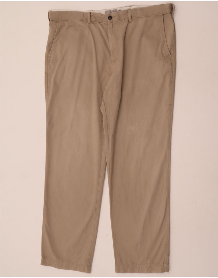 Marks & Spencer Mens Regular Fit Chino Trousers W42 L33 Beige Cotton