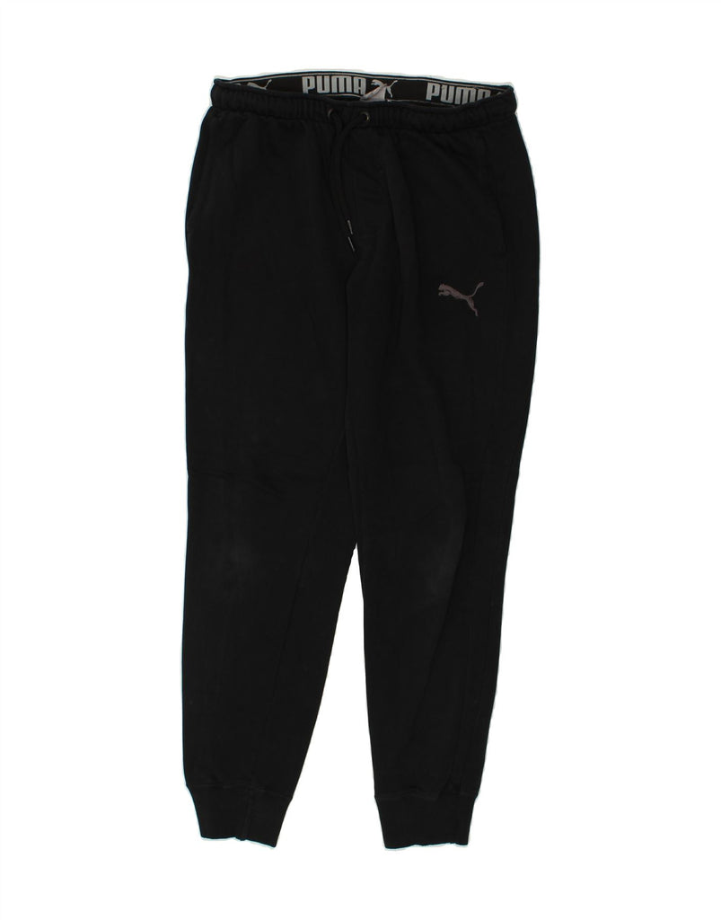 PUMA Mens Tracksuit Trousers Joggers Large Black Cotton | Vintage Puma | Thrift | Second-Hand Puma | Used Clothing | Messina Hembry 