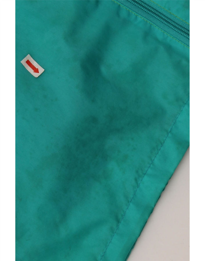 J Jeantex Mens Hooded Rain Jacket UK 38 Medium Green Colourblock Polyamide