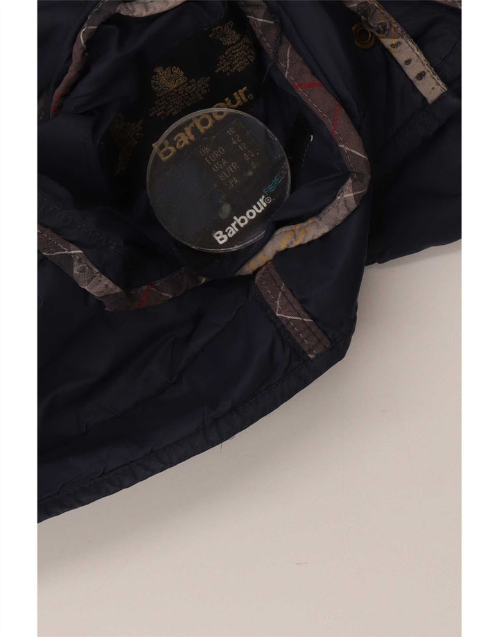Barbour Womens Padded Jacket UK 16 Large Navy Blue Colourblock Polyamide