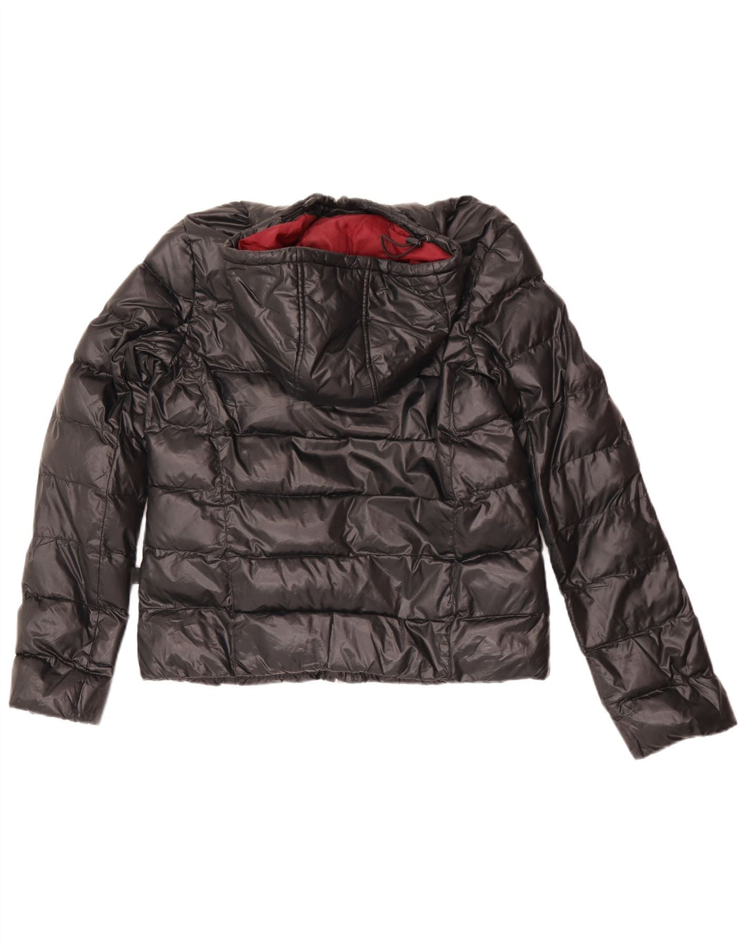 Converse Womens Hooded Padded Jacket UK 12 Medium Black Nylon