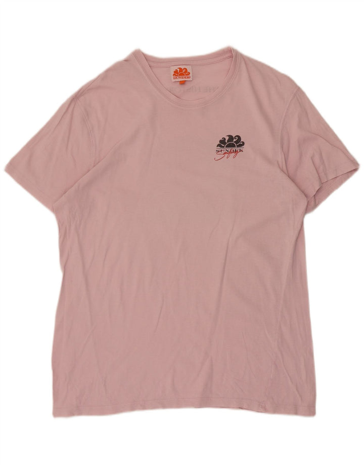 Sundek Mens Graphic T-Shirt Top Large Pink