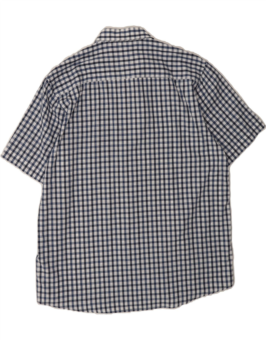 PIERRE CARDIN Mens Regular Fit Short Sleeve Shirt 3XL Navy Blue Check Vintage Pierre Cardin and Second-Hand Pierre Cardin from Messina Hembry 