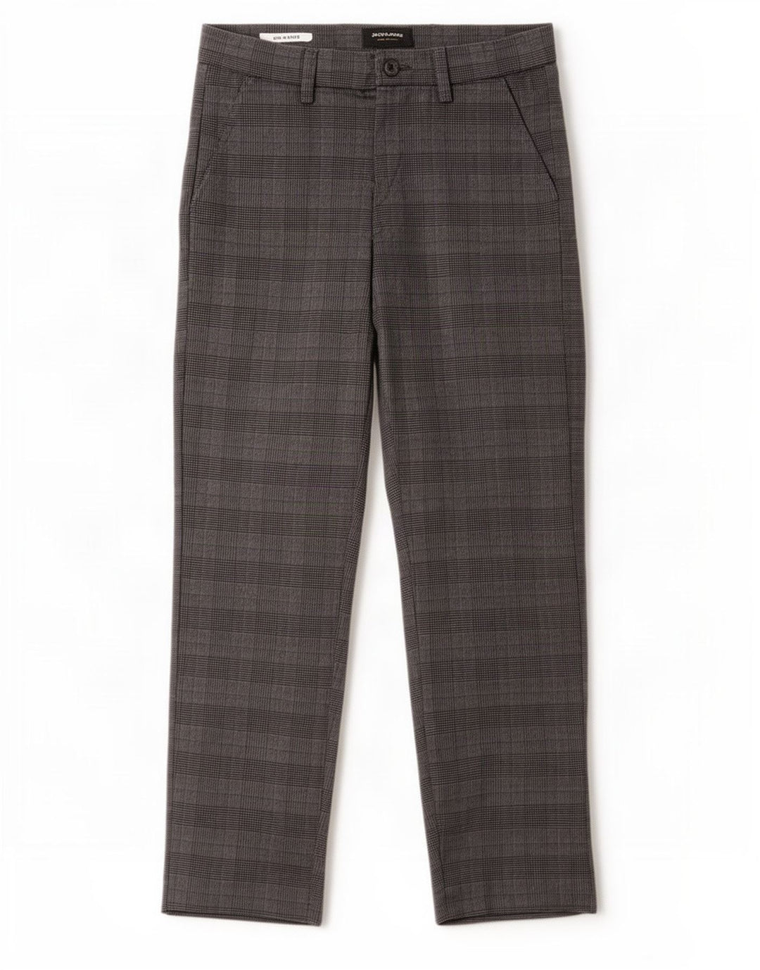 Jack & Jones Mens Marco Slim Suit Trousers W28 L30 Grey Check Polyester