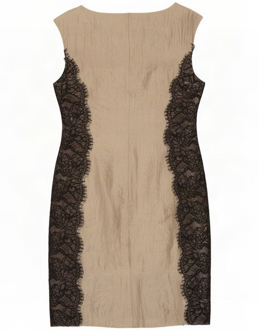 M&Co Womens Sleeveless Sheath Dress UK 12 Medium Beige Polyester