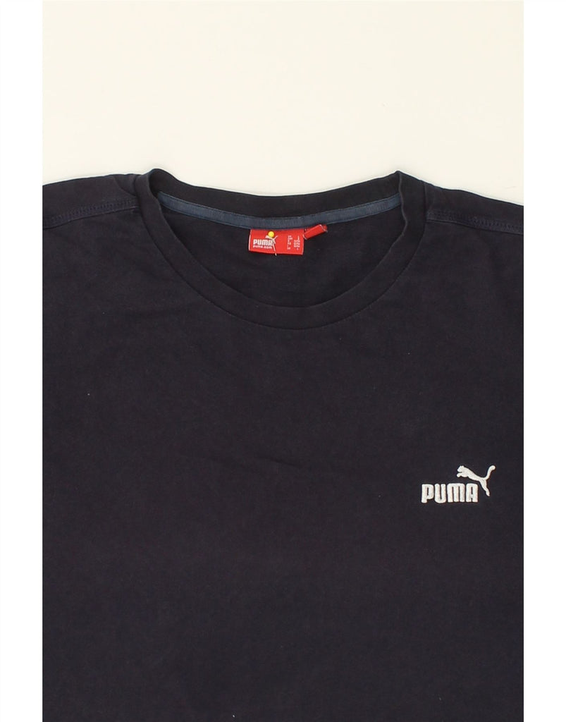 PUMA Mens T-Shirt Top Large Navy Blue Cotton | Vintage Puma | Thrift | Second-Hand Puma | Used Clothing | Messina Hembry 