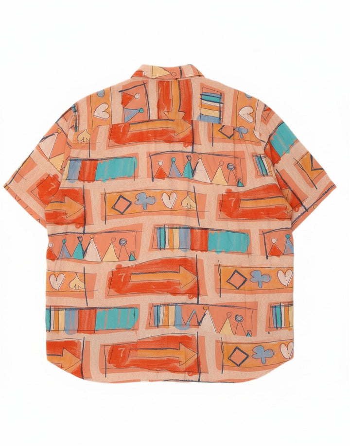 NAZZARENO G. Mens Short Sleeve Shirt XL Multicoloured Geometric