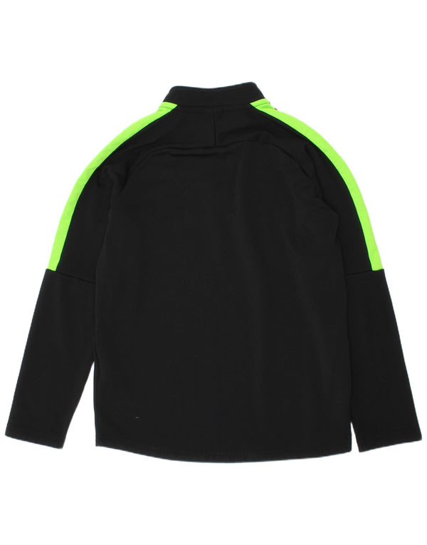 Nike Boys Dri Fit Pullover Tracksuit Top 8-9 Years Small Black Colourblock