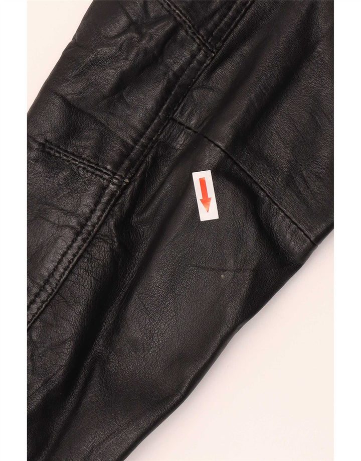 Gipsy Mens Bomber Leather Jacket UK 38 Medium Black
