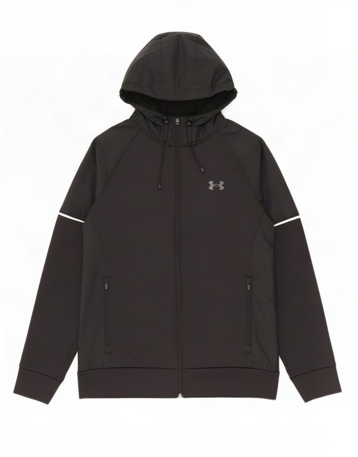 Under Armour Mens Graphic Zip Hoodie Sweater Medium Black Polyester