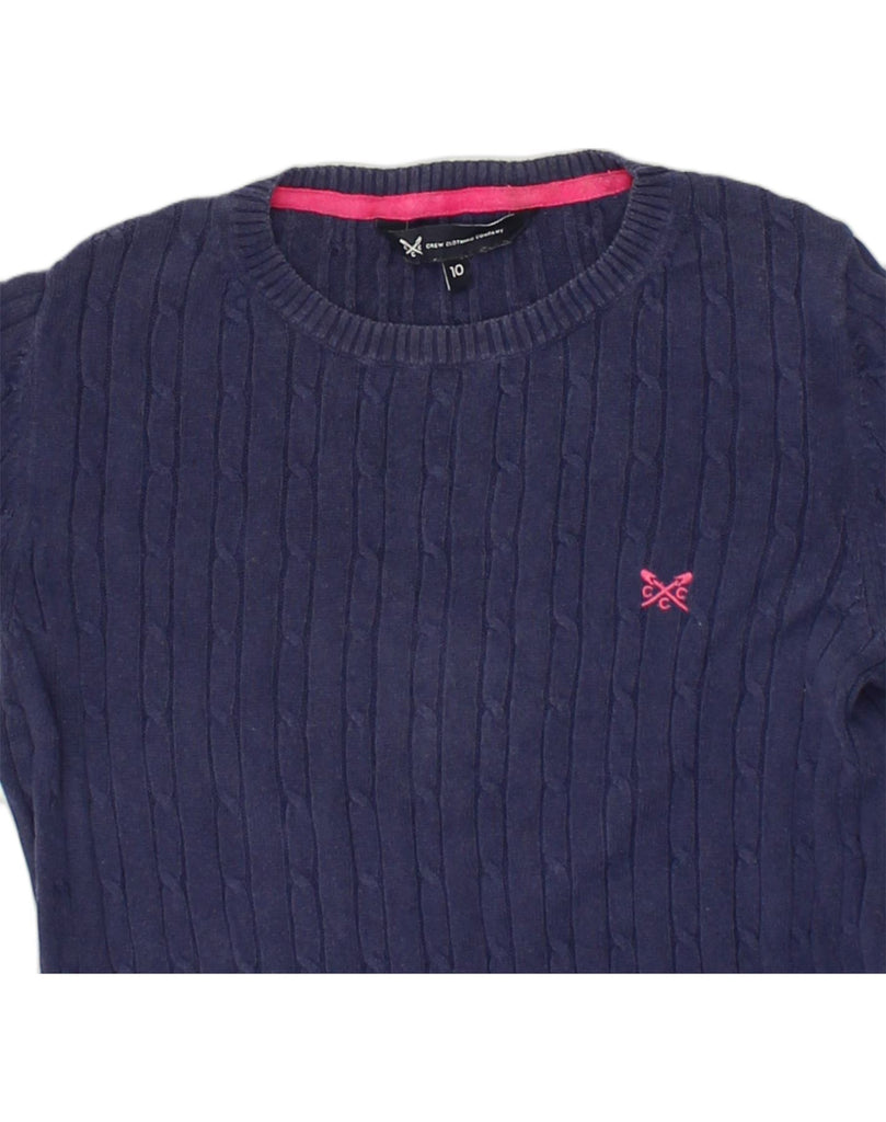 CREW CLOTHING Womens Crew Neck Jumper Sweater UK 10 Small Navy Blue Cotton | Vintage Crew Clothing | Thrift | Second-Hand Crew Clothing | Used Clothing | Messina Hembry 