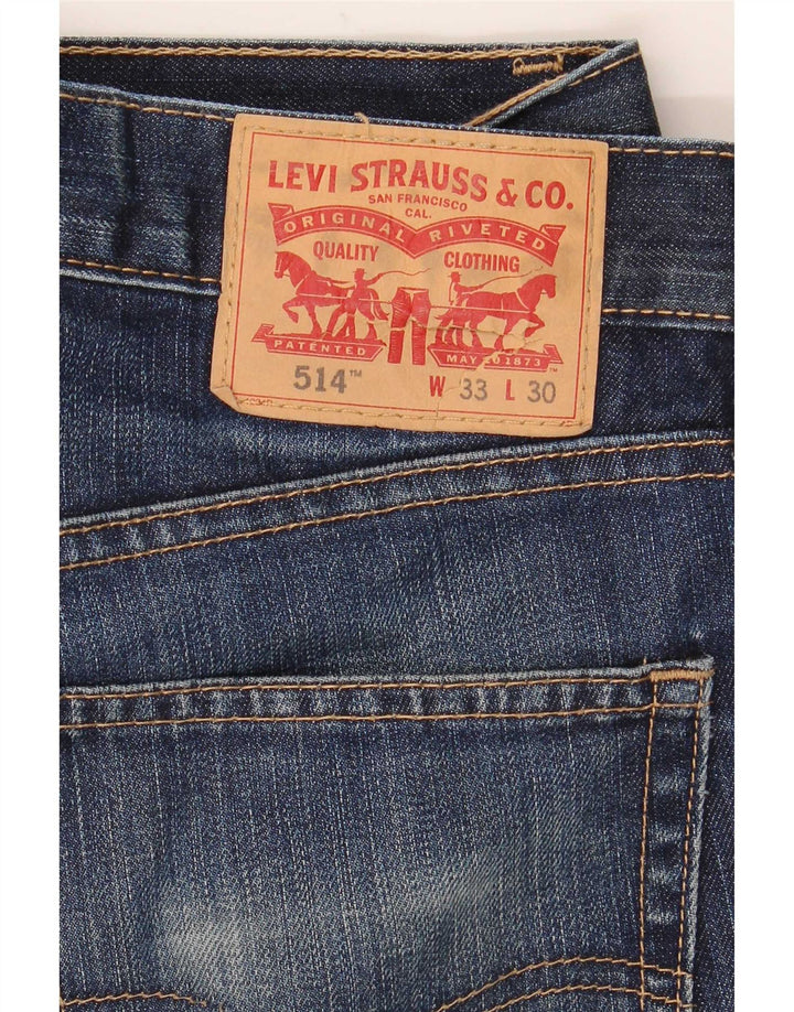 Levi's Mens 514 Straight Jeans W33 L30 Navy Blue Cotton
