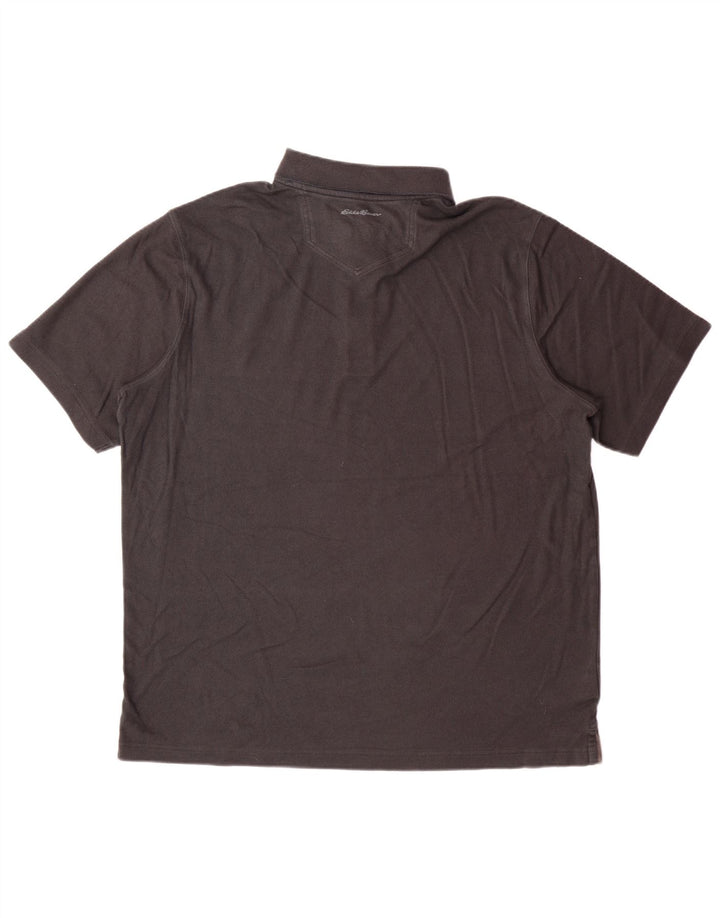 EDDIE BAUER Mens Polo Shirt Large Grey Cotton