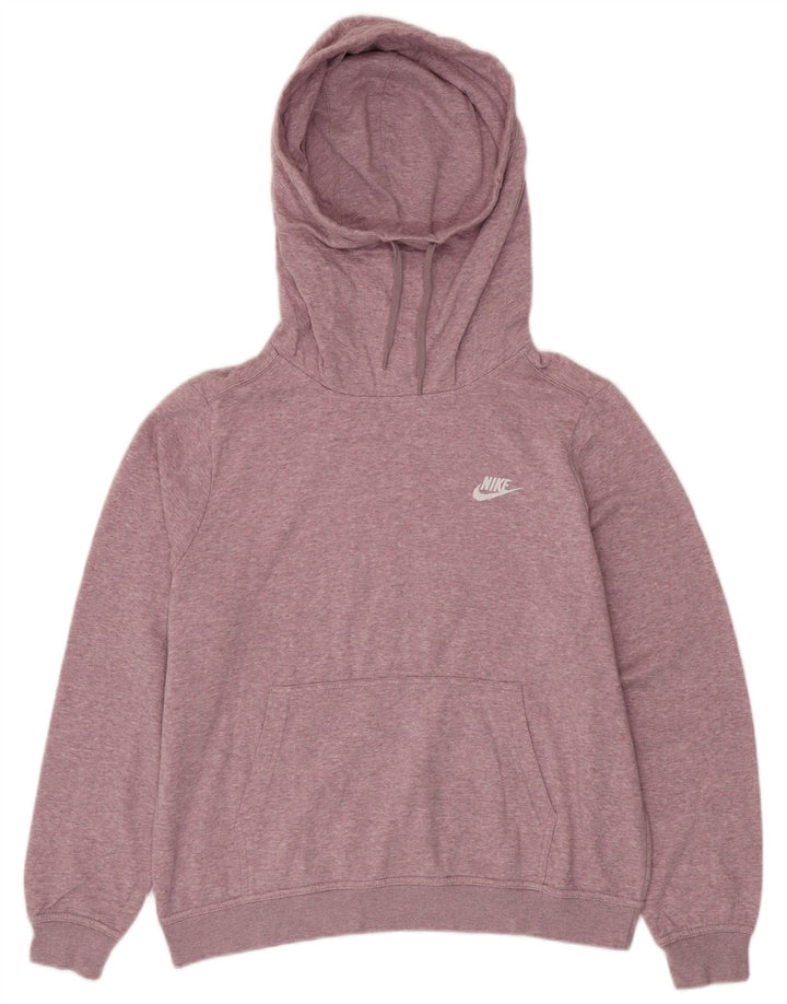 NIKE Womens Oversized Hoodie Jumper UK 16 Large Pink Cotton