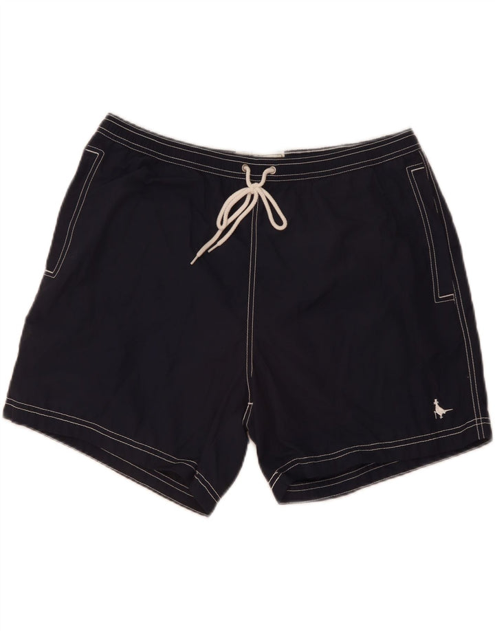 JACK WILLS Mens Swimming Shorts Large  Navy Blue Cotton