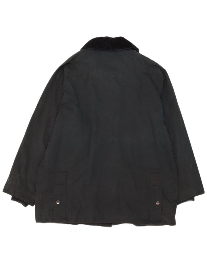Zara Mens Waxed Cotton Jacket UK 38 Medium Navy Blue Cotton