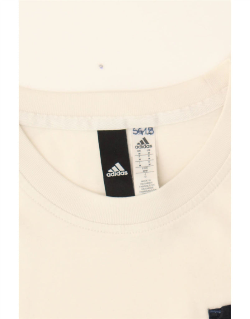 ADIDAS Mens T-Shirt Top Medium White Cotton Vintage Adidas and Second-Hand Adidas from Messina Hembry 