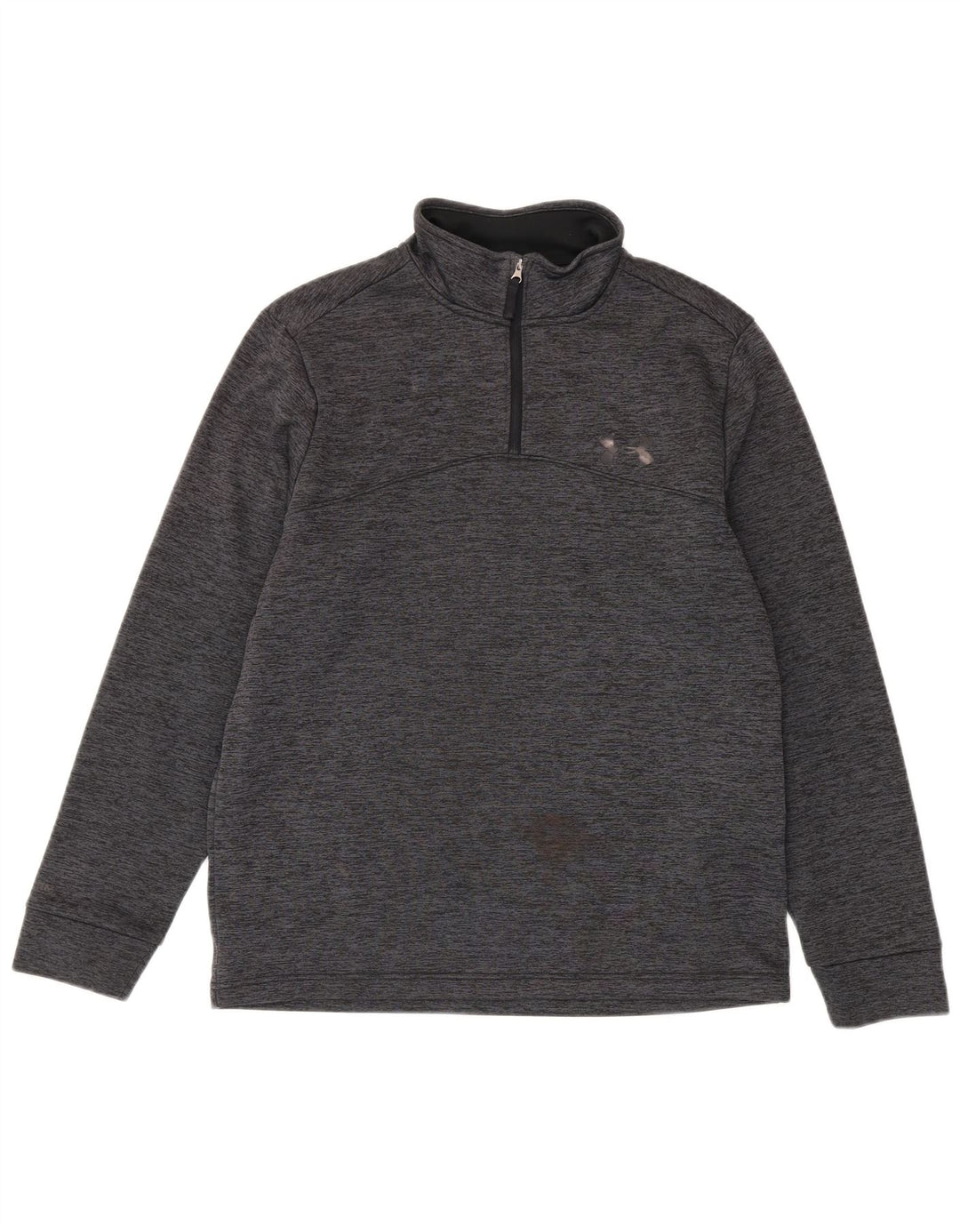 Under Armour Mens Cold Gear Zip Neck Sweatshirt Jumper Medium Grey Flecked