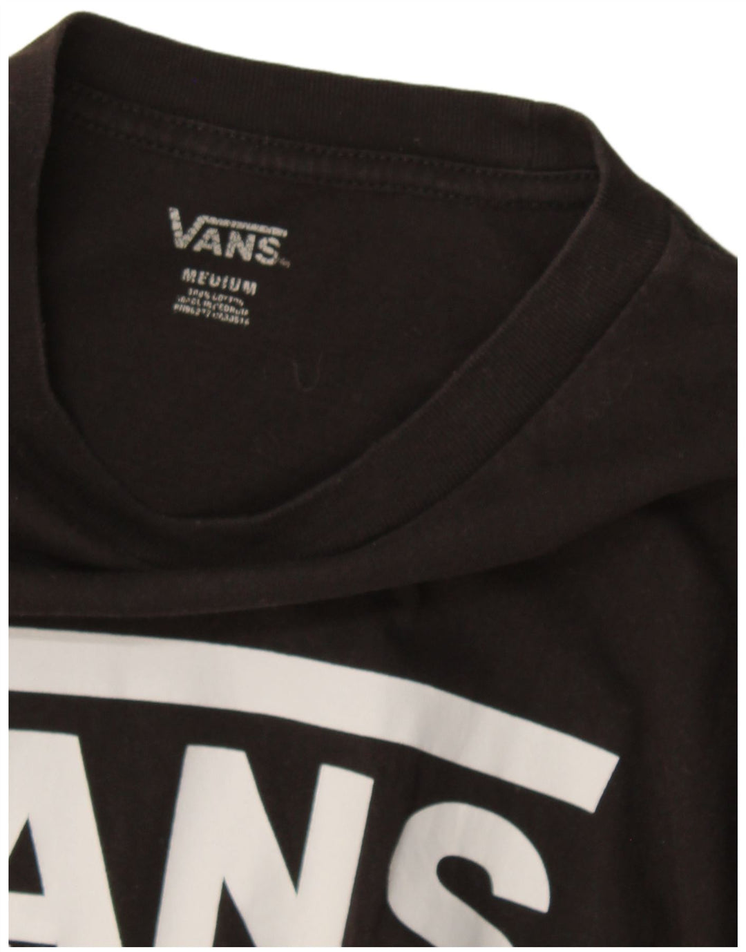 Vans Mens Graphic Top Long Sleeve Medium Black Cotton
