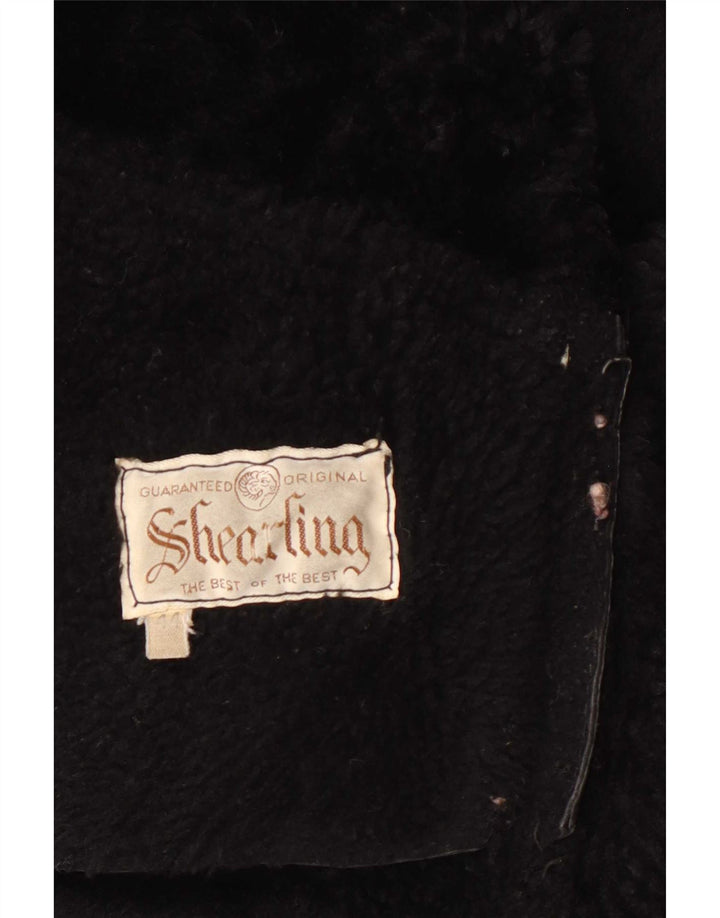 Vintage Womens Oversized Shearling Jacket IT 44 Medium Black