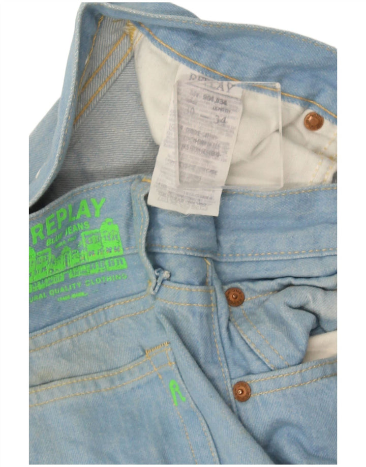 Replay Mens Flared Jeans W30 L34 Blue Cotton