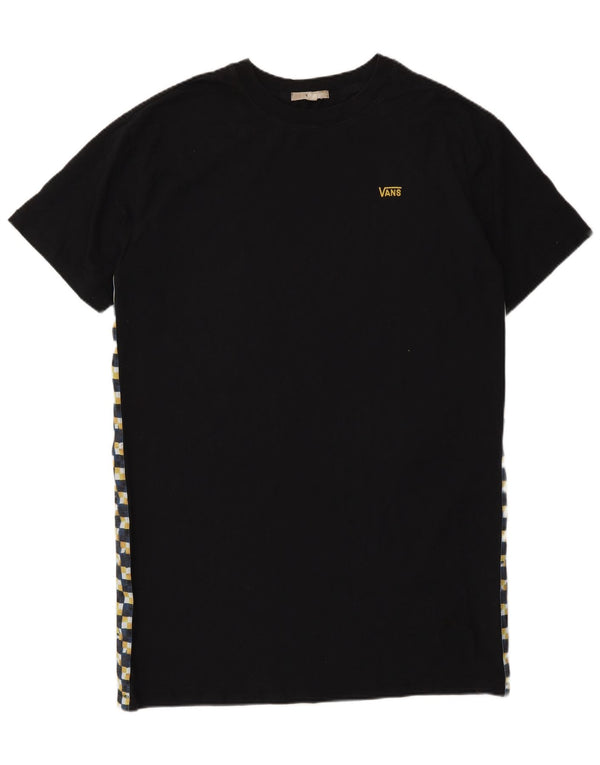 Vans Womens Oversized T-Shirt Dress UK 10 Small Black Geometric Cotton