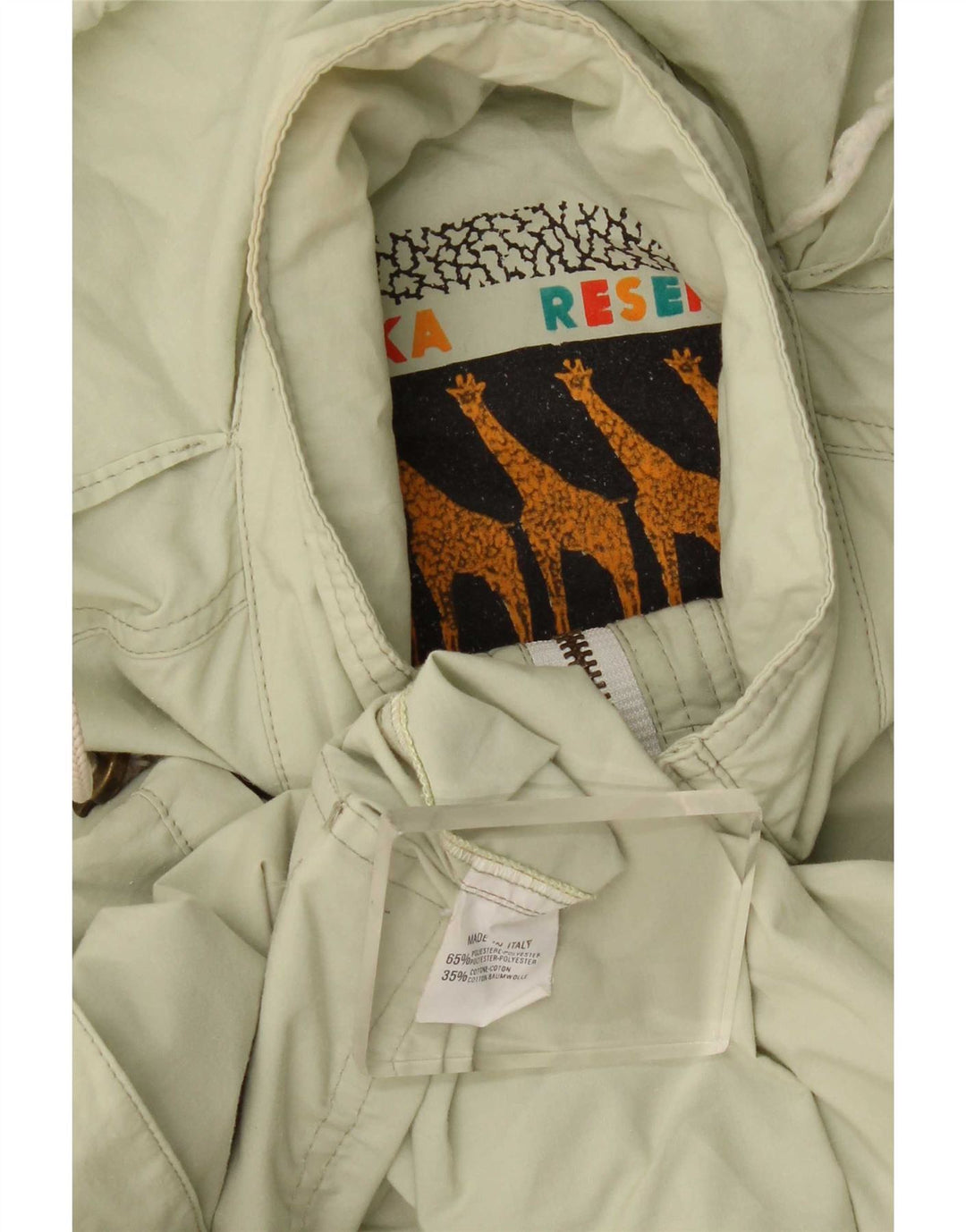 Vintage Mens Hooded Bomber Jacket UK 42 XL Green Polyester
