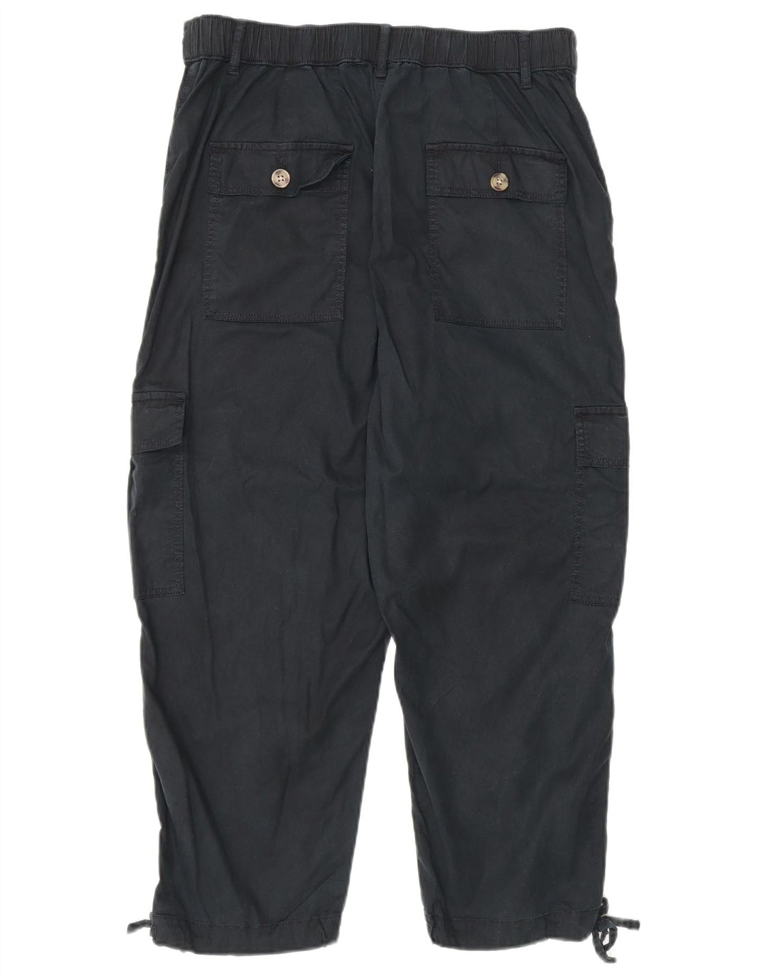 Marks & Spencer Womens Crop Cargo Trousers UK 12 Medium W30 L23 Black