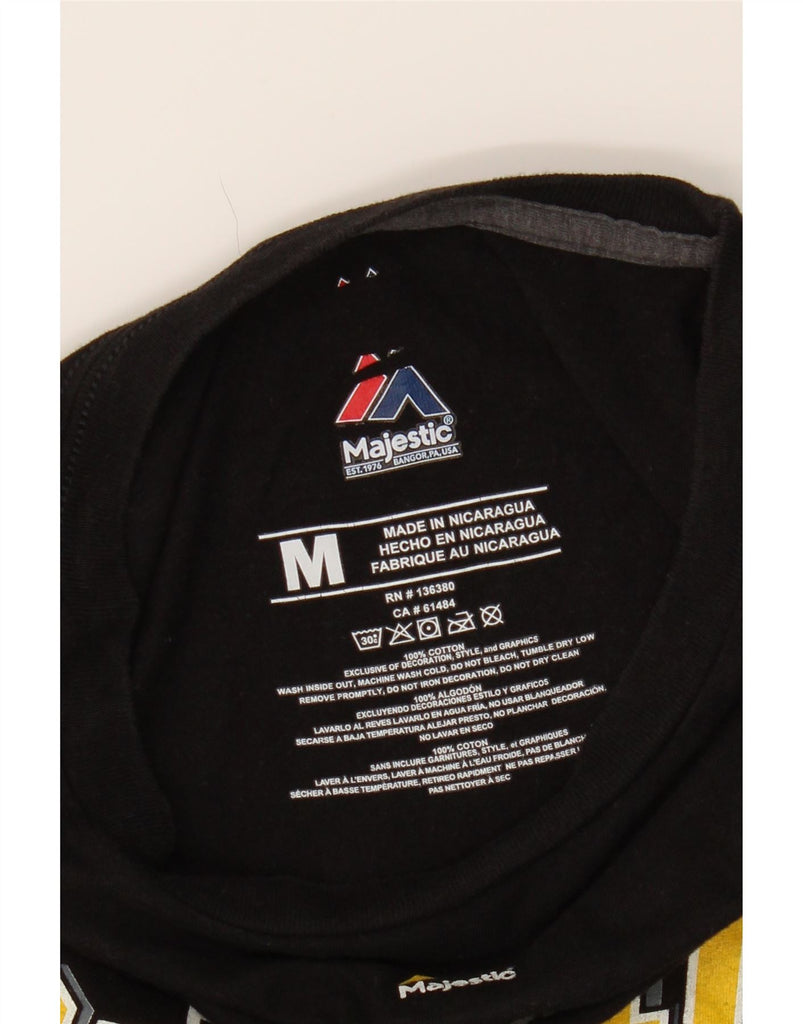 MAJESTIC Mens Milwaukee Brewers Graphic T-Shirt Top Medium Black Cotton Vintage Majestic and Second-Hand Majestic from Messina Hembry 