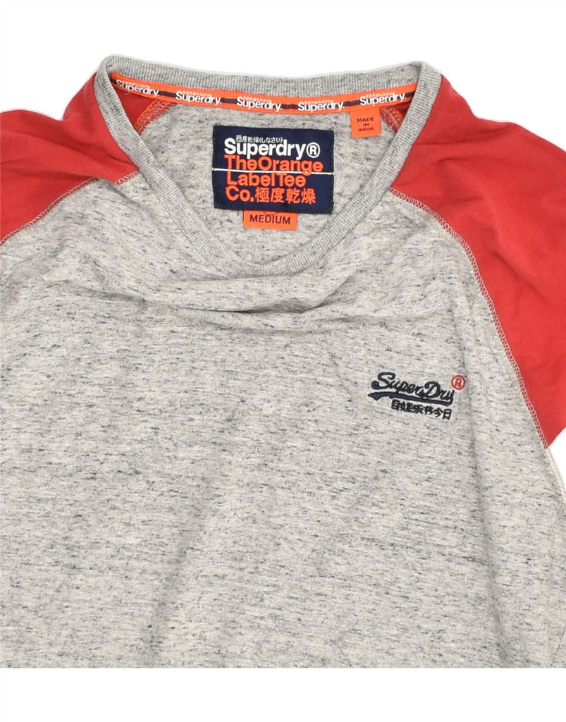 SUPERDRY Mens Top Long Sleeve Medium Grey Flecked Cotton | Vintage Superdry | Thrift | Second-Hand Superdry | Used Clothing | Messina Hembry 