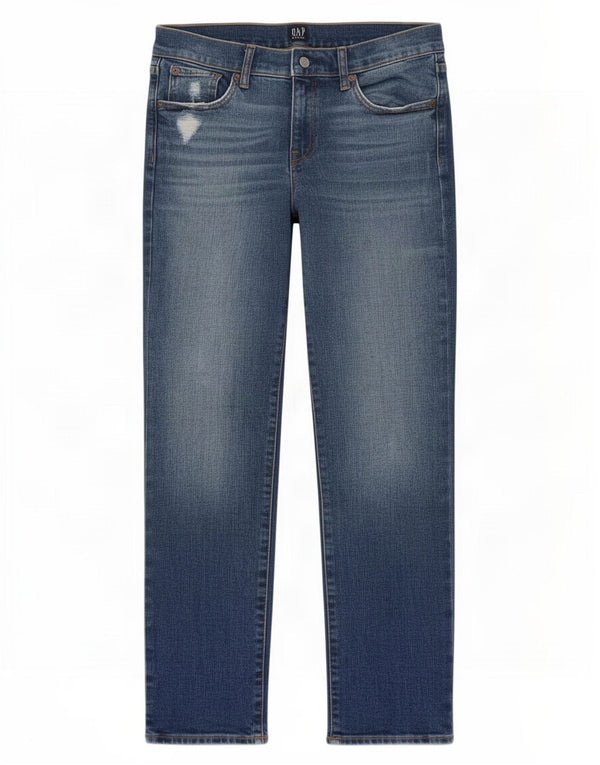 Gap Womens Distressed Straight Jeans W26 L29 Blue Cotton