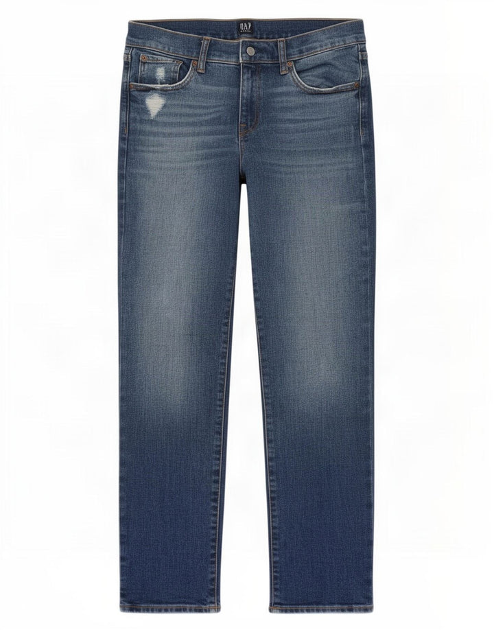 Gap Womens Distressed Straight Jeans W26 L29 Blue Cotton