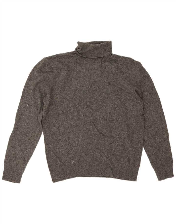 Zara Womens Roll Neck Jumper Sweater UK 14 Medium Grey Flecked Polyamide