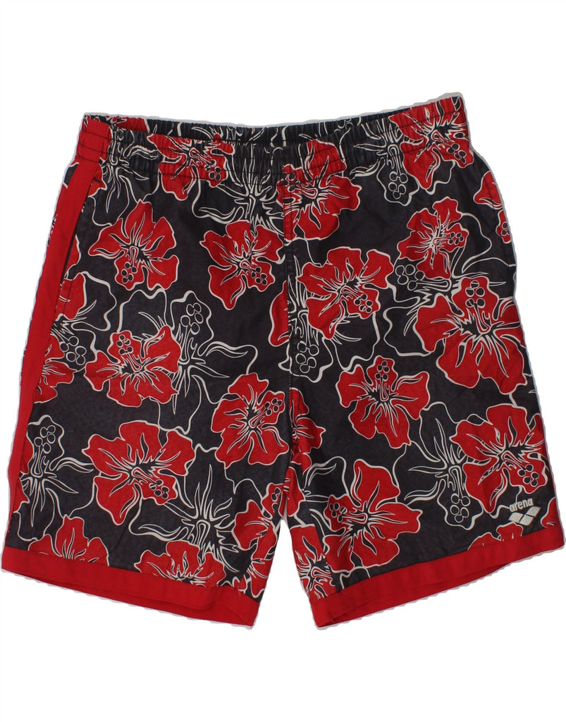 ARENA Boys Sport Shorts 11-12 Years Red Floral Polyester | Vintage Arena | Thrift | Second-Hand Arena | Used Clothing | Messina Hembry 