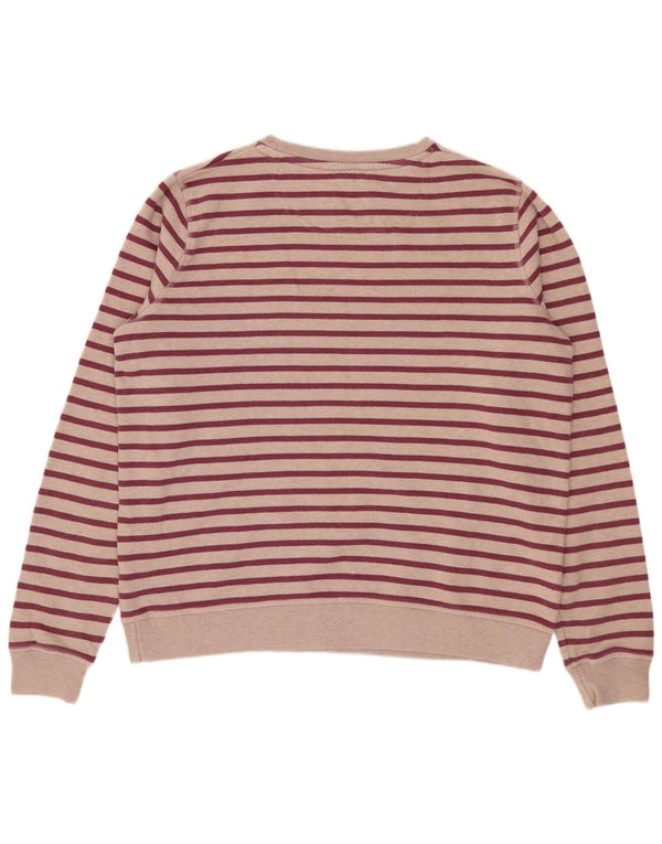 FAT FACE Womens Oversized Sweatshirt Jumper UK 12 Medium Pink Striped