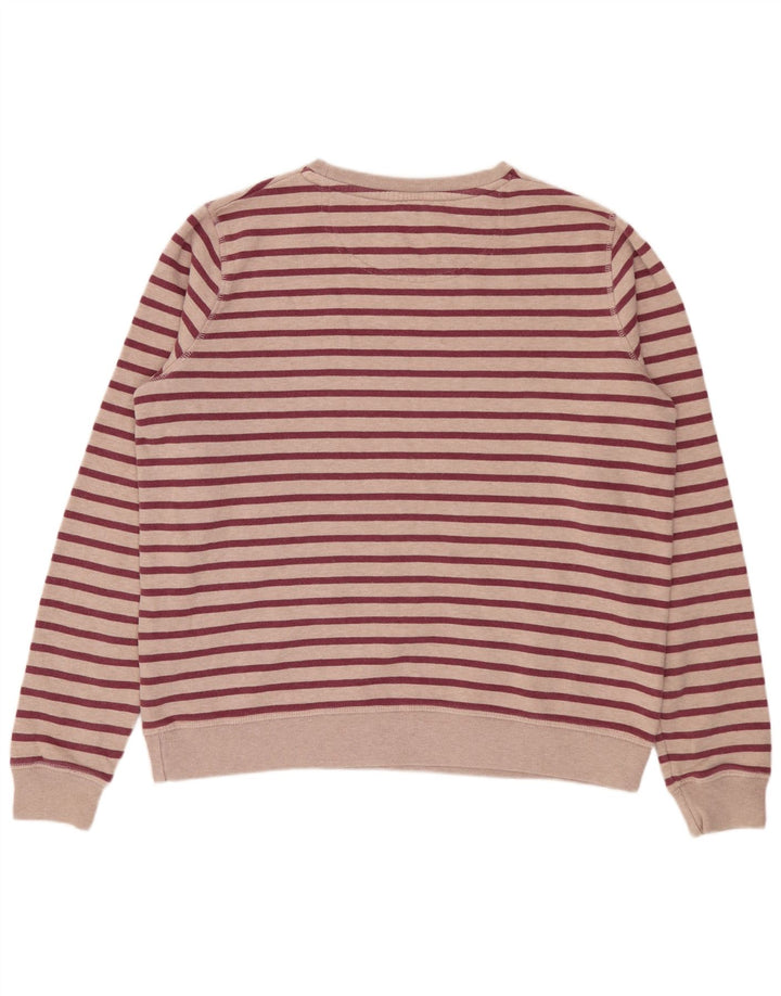 FAT FACE Womens Oversized Sweatshirt Jumper UK 12 Medium Pink Striped