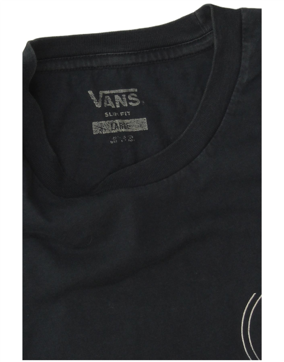 Vans Mens Slim Fit Graphic T-Shirt Top Large Navy Blue