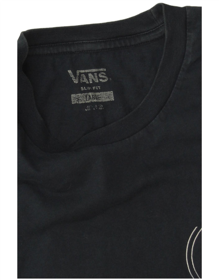 Vans Mens Slim Fit Graphic T-Shirt Top Large Navy Blue