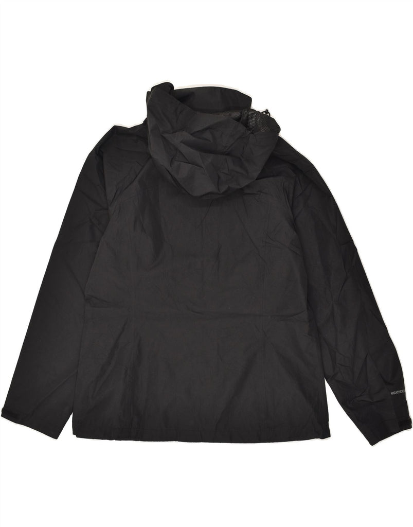 EDDIE BAUER Womens Hooded Rain Jacket UK 14 Medium Black Polyester | Vintage Eddie Bauer | Thrift | Second-Hand Eddie Bauer | Used Clothing | Messina Hembry 