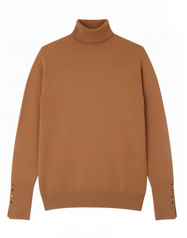 Zara Womens Roll Neck Jumper Sweater UK 18 XL Brown