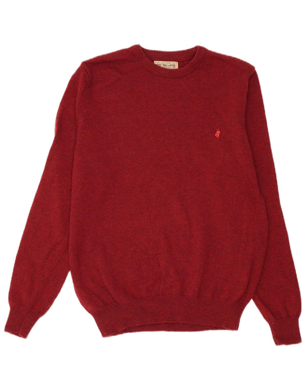 Marlboro Classics Mens Crew Neck Jumper Sweater XL Burgundy Nylon