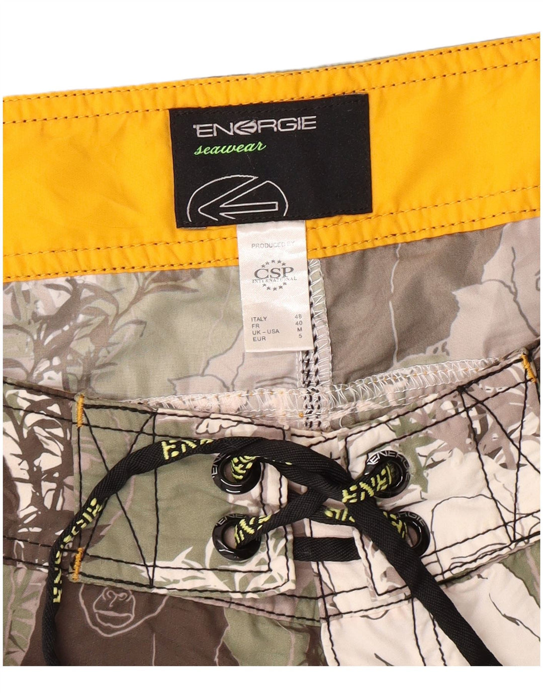 ENERGIE Mens Graphic Swimming Shorts Medium  Multicoloured Animal Print