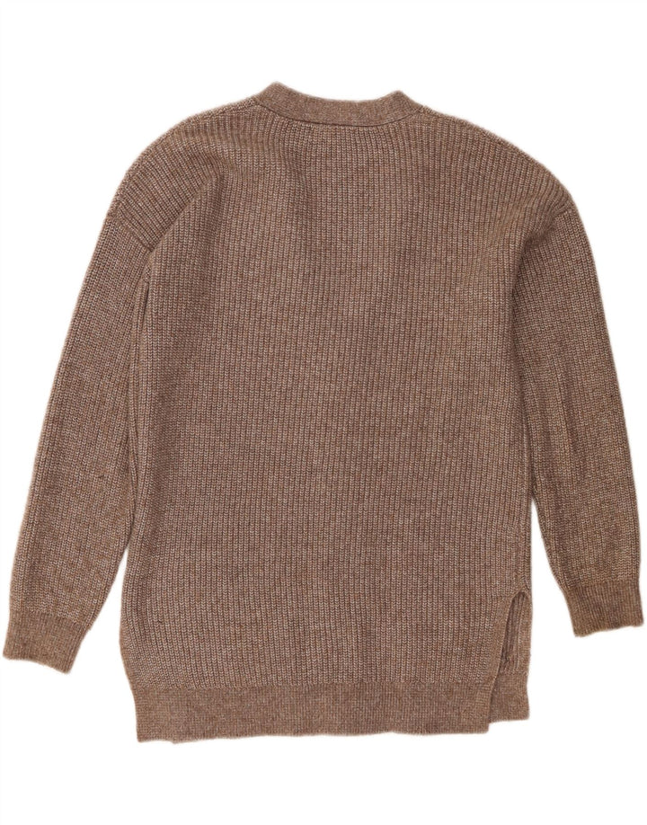 Marks & Spencer Womens Oversized Cardigan Sweater UK 10 Small Brown